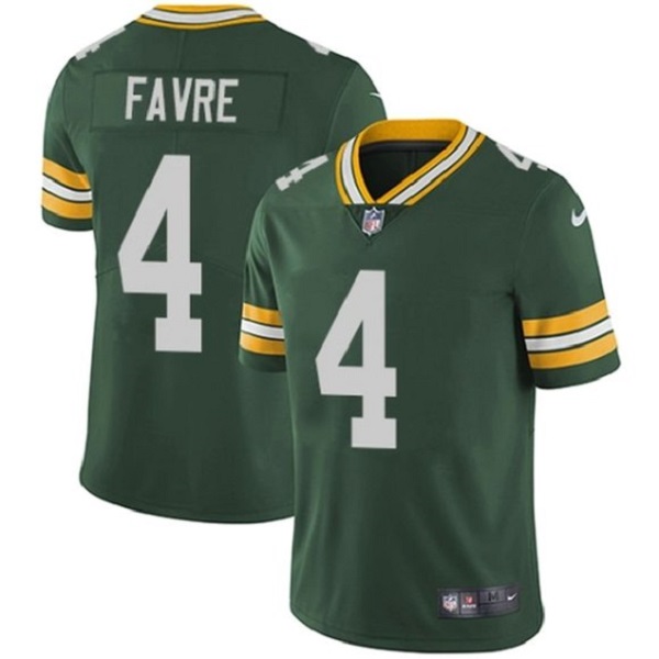 Men's Green Bay Packers #4 Brett Favre Green Stitched Jersey